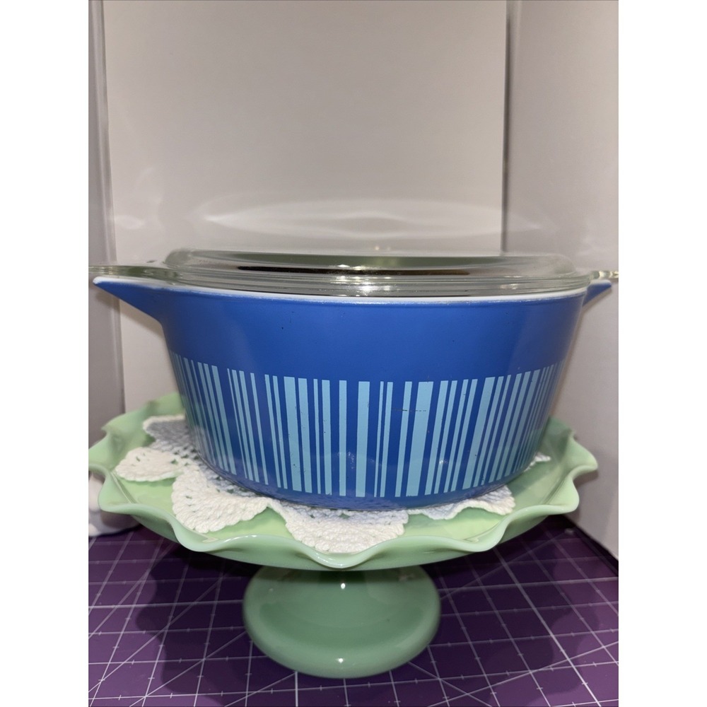 Pyrex Barcode 2 1/2 QT Bowl 475-B Blue With 475 Lid Read